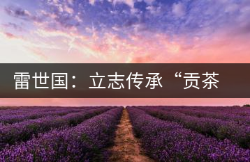 雷世國：立志傳承“貢茶”風韻