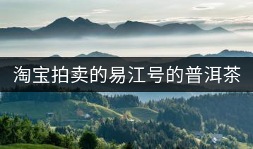 淘寶拍賣的易江號的普洱茶怎么樣？