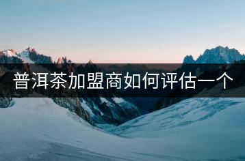 普洱茶加盟商如何評(píng)估一個(gè)普洱茶品牌是否值得加盟？