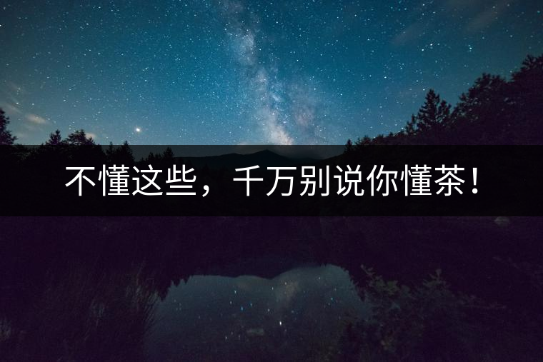 不懂這些，千萬別說你懂茶！