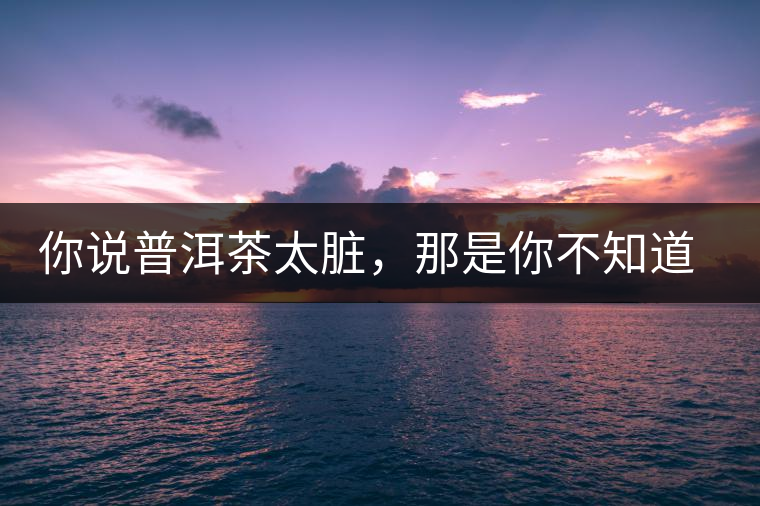你說(shuō)普洱茶太臟,那是你不知道什么是發(fā)酵與發(fā)霉 你說(shuō)普洱茶太臟,那是你不知道什么是發(fā)酵與發(fā)霉