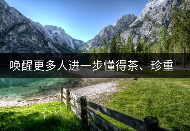 喚醒更多人進(jìn)一步懂得茶、珍重茶、享受茶