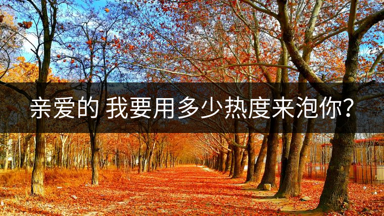 親愛的 我要用多少熱度來泡你？