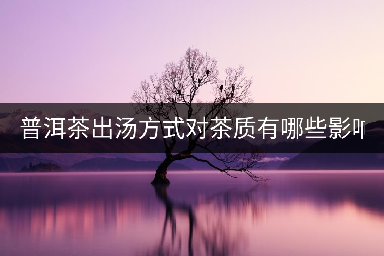 普洱茶出湯方式對(duì)茶質(zhì)有哪些影響？