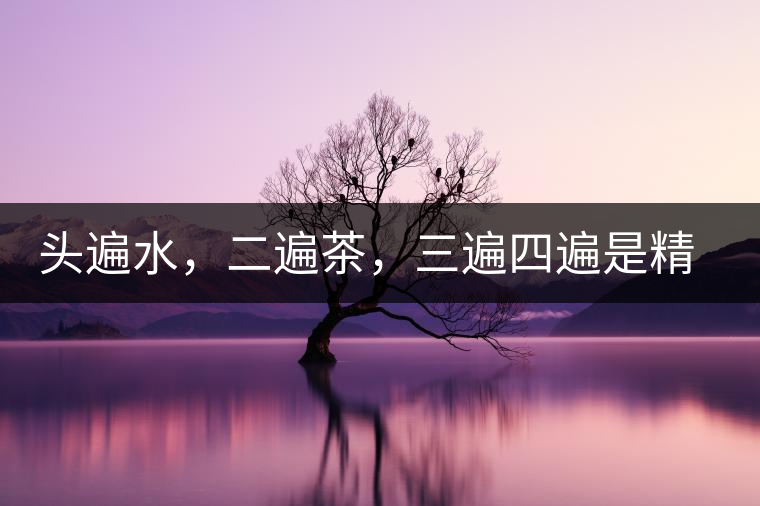 頭遍水，二遍茶，三遍四遍是精華
