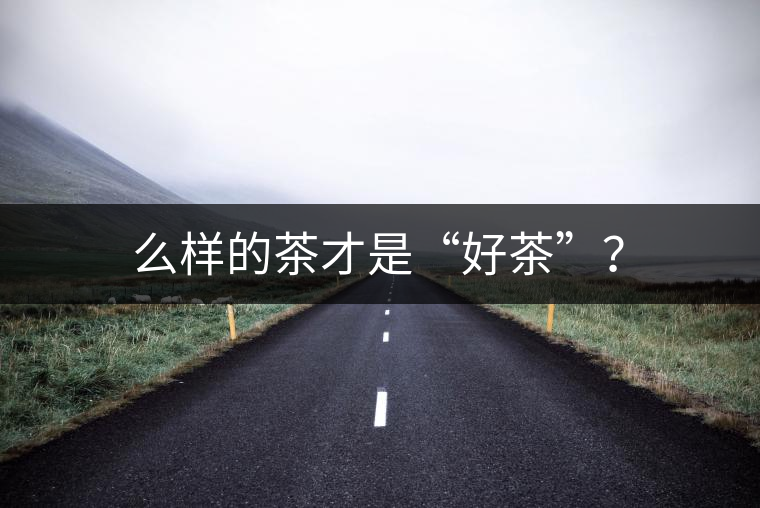 么樣的茶才是“好茶”？