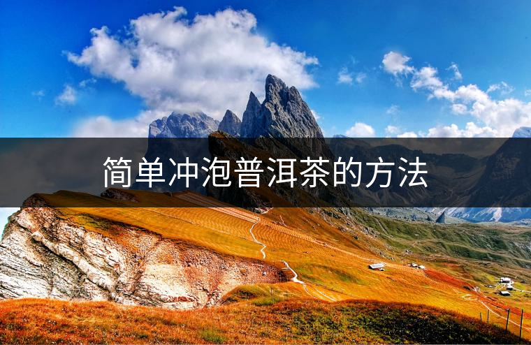 簡單沖泡普洱茶的方法