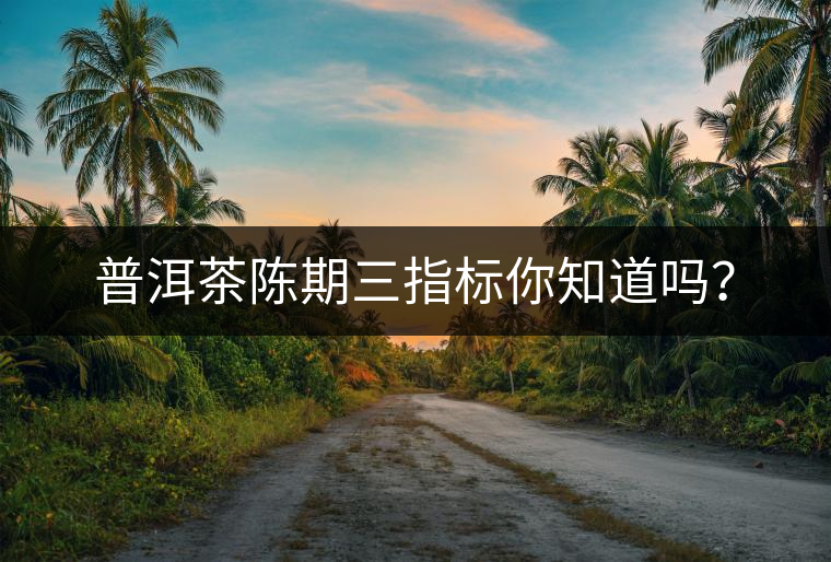 普洱茶陳期三指標(biāo)你知道嗎？