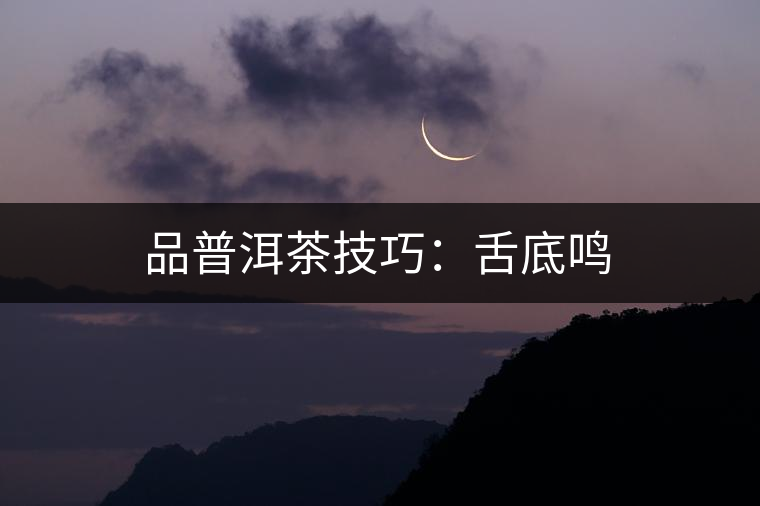 品普洱茶技巧:舌底鳴 品普洱茶技巧:舌底鳴