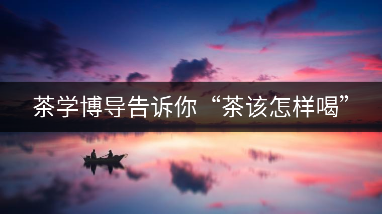 茶學博導告訴你“茶該怎樣喝”