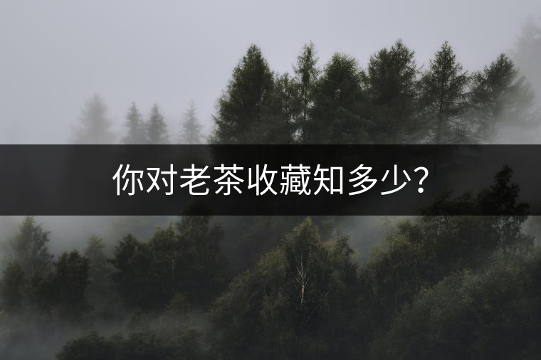 你對(duì)老茶收藏知多少？