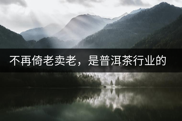 不再倚老賣老，是普洱茶行業(yè)的一大進(jìn)步