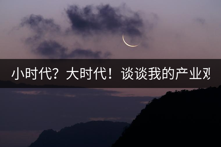 小時(shí)代？大時(shí)代！談?wù)勎业漠a(chǎn)業(yè)觀【思想】