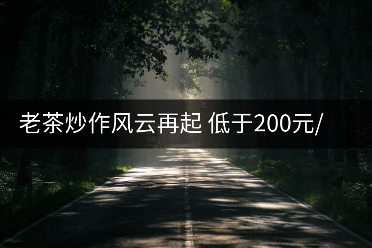 老茶炒作風云再起 低于200元/斤普洱茶受歡迎