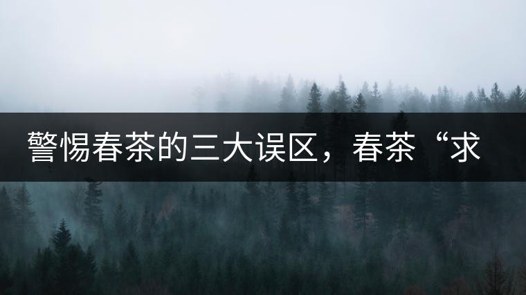 警惕春茶的三大誤區(qū)，春茶“求早”不如“求好”！