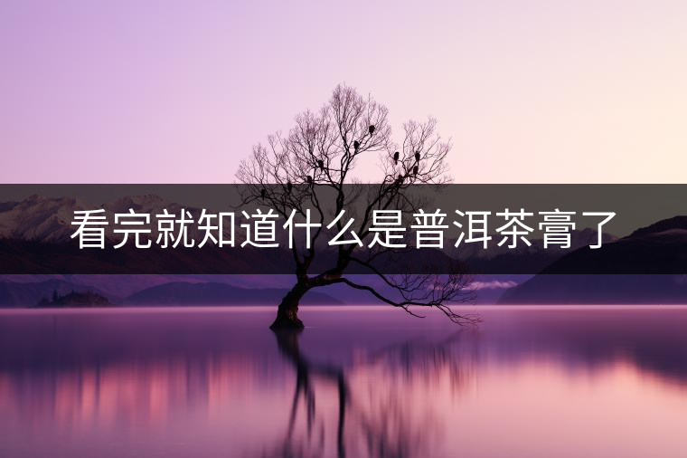 看完就知道什么是普洱茶膏了 看完就知道什么是普洱茶膏了