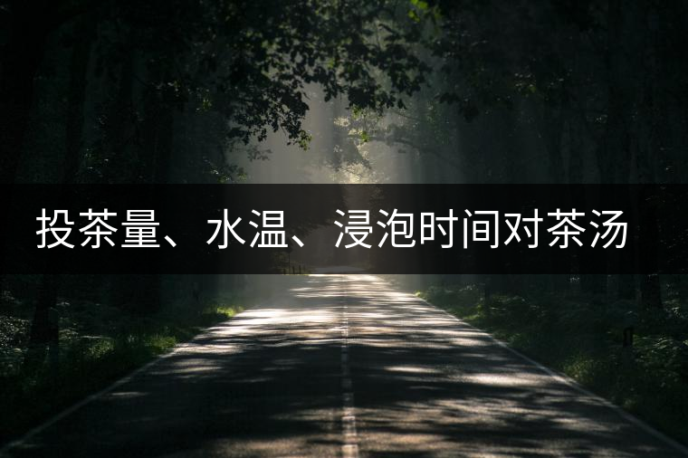 投茶量、水溫、浸泡時(shí)間對(duì)茶湯的影響