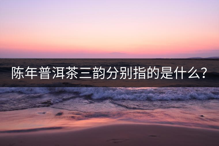陳年普洱茶三韻分別指的是什么？