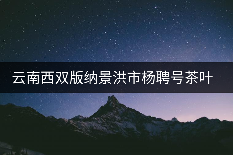 云南西雙版納景洪市楊聘號茶葉有限公司 云南西雙版納景洪市楊聘號茶葉有限公司