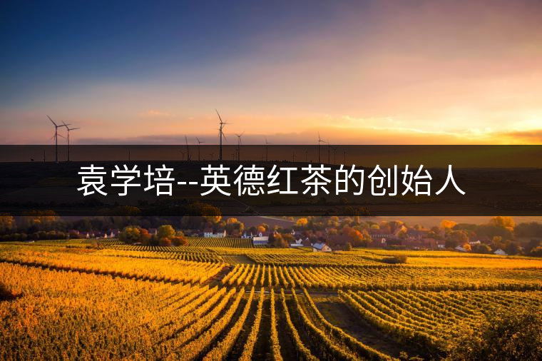 袁學(xué)培--英德紅茶的創(chuàng)始人 袁學(xué)培--英德紅茶的創(chuàng)始人