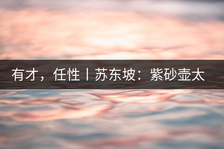 有才，任性丨蘇東坡：紫砂壺太小，不夠喝，那我就自己設(shè)計一款