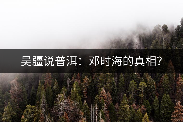 吳疆說普洱：鄧時海的真相？