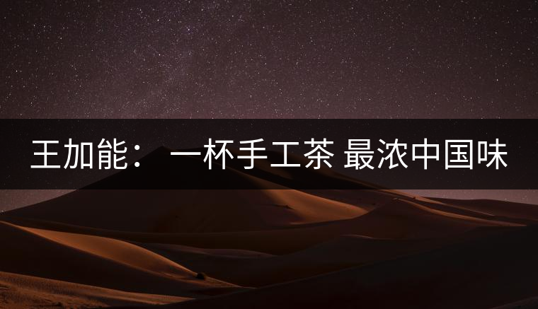 王加能： 一杯手工茶 最濃中國(guó)味