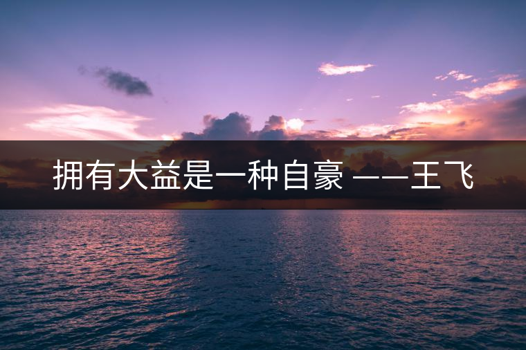 擁有大益是一種自豪 ——王飛 擁有大益是一種自豪 ——王飛