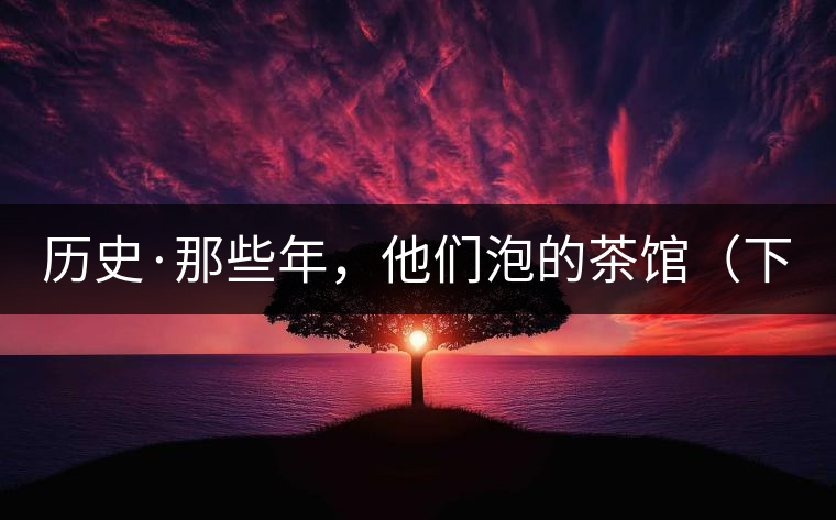 歷史·那些年，他們泡的茶館（下）
