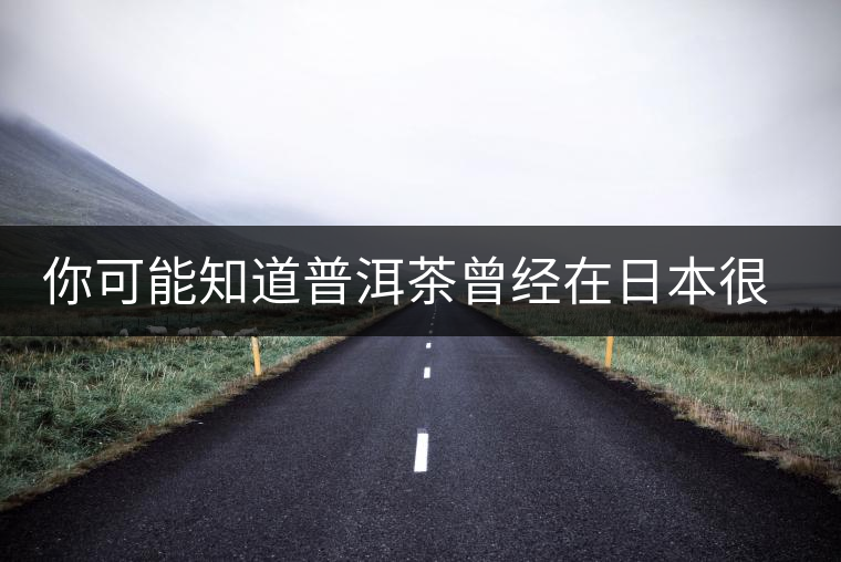 你可能知道普洱茶曾經在日本很火，然而你不知道的是……