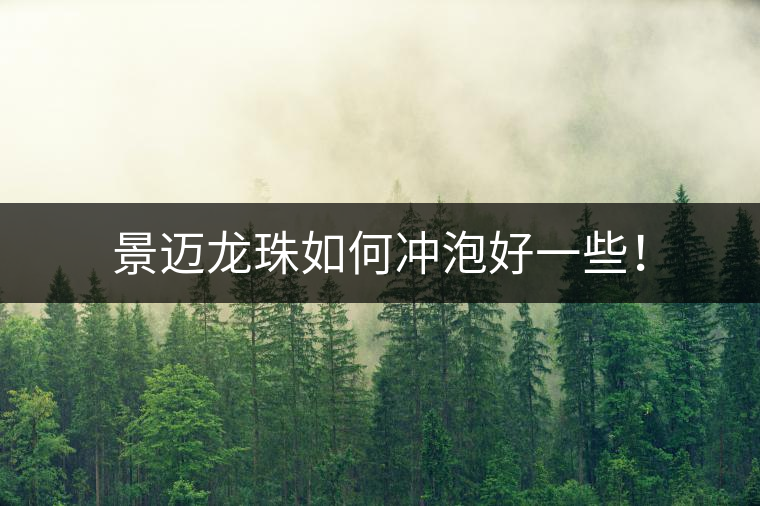 景邁龍珠如何沖泡好一些！