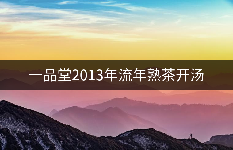 一品堂2013年流年熟茶開湯