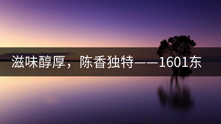 滋味醇厚，陳香獨(dú)特——1601東方美韻品鑒