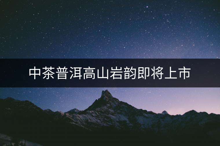 中茶普洱高山巖韻即將上市 中茶普洱高山巖韻即將上市