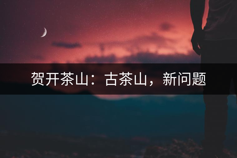賀開茶山：古茶山，新問題