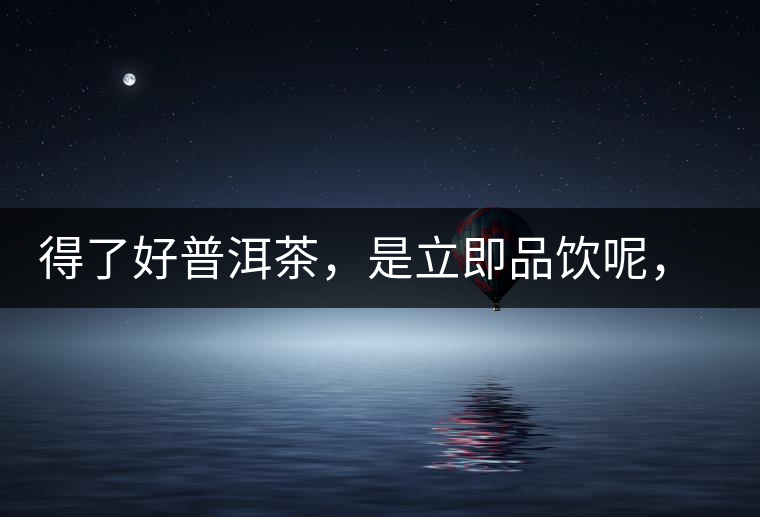 得了好普洱茶，是立即品飲呢，還是收藏？