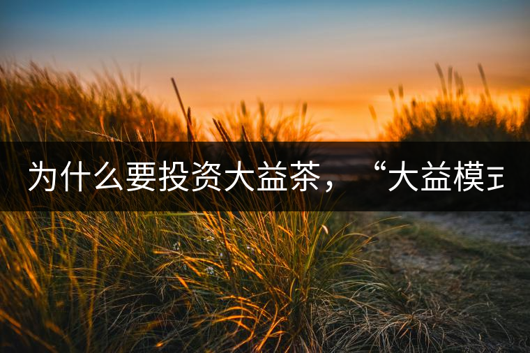 為什么要投資大益茶，“大益模式”告訴你！