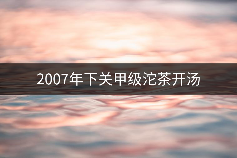 2007年下關(guān)甲級(jí)沱茶開(kāi)湯 2007年下關(guān)甲級(jí)沱茶開(kāi)湯