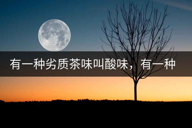 有一種劣質(zhì)茶味叫酸味，有一種優(yōu)質(zhì)茶味也叫酸味