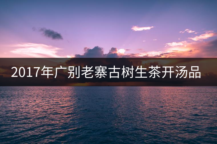 2017年廣別老寨古樹(shù)生茶開(kāi)湯品鑒 2017年廣別老寨古樹(shù)生茶開(kāi)湯品鑒