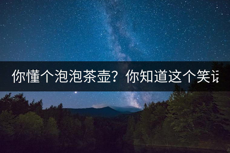 你懂個泡泡茶壺？你知道這個笑話嗎？