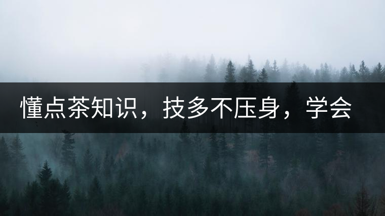 懂點茶知識，技多不壓身，學(xué)會這些秒變茶藝高手