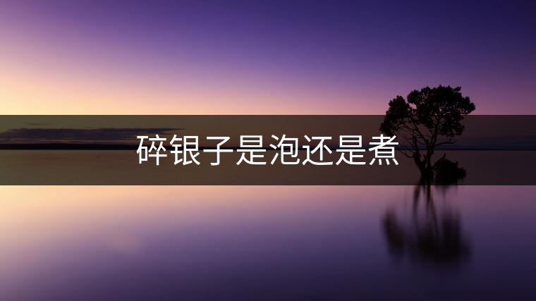 碎銀子是泡還是煮 碎銀子是泡還是煮