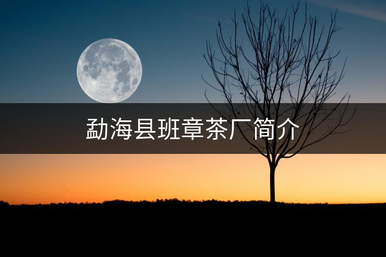 勐海縣班章茶廠簡(jiǎn)介 勐海縣班章茶廠簡(jiǎn)介