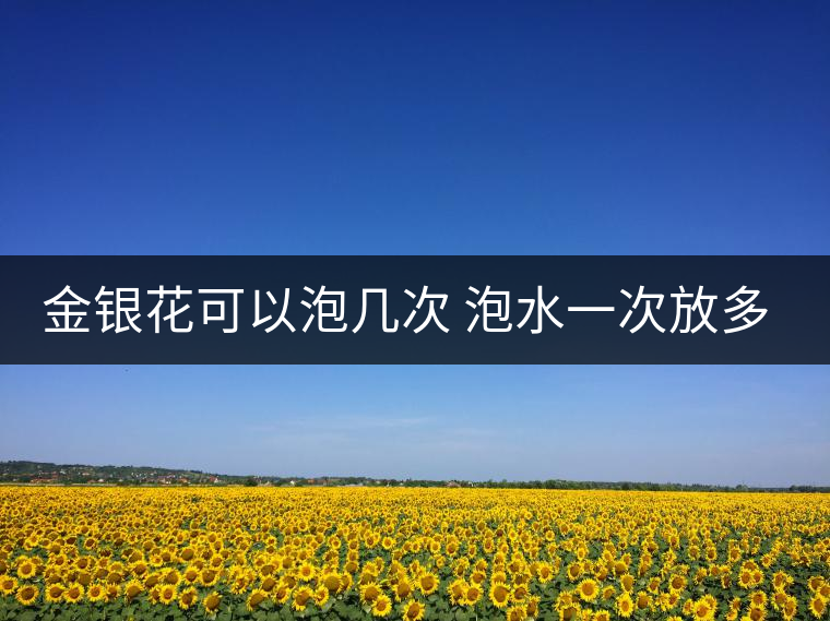 金銀花可以泡幾次 泡水一次放多少克