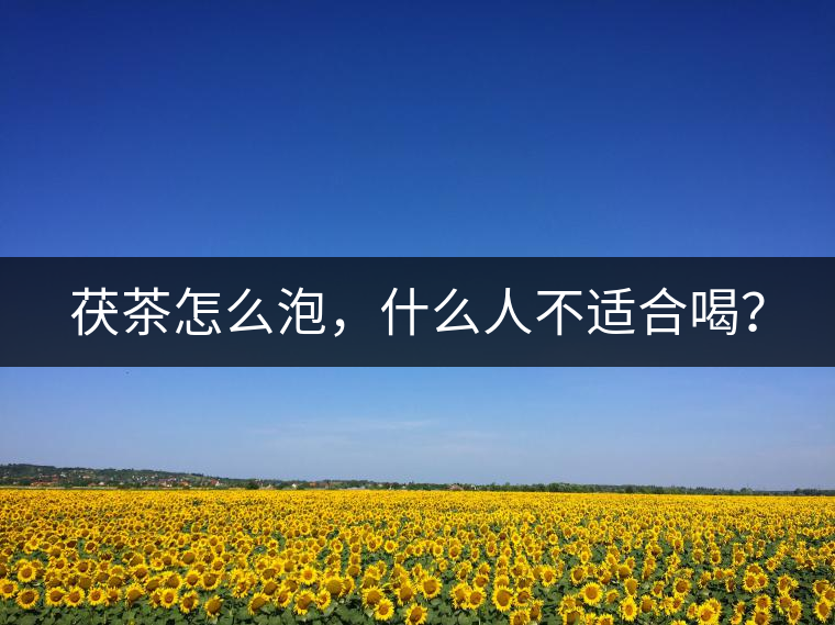 茯茶怎么泡，什么人不適合喝？
