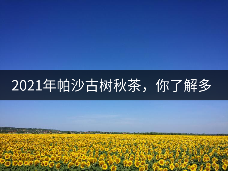 2021年帕沙古樹秋茶，你了解多少？