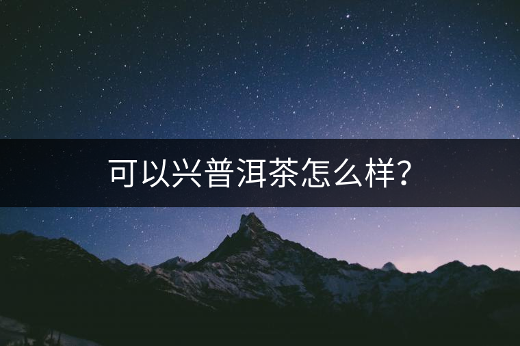 可以興普洱茶怎么樣？