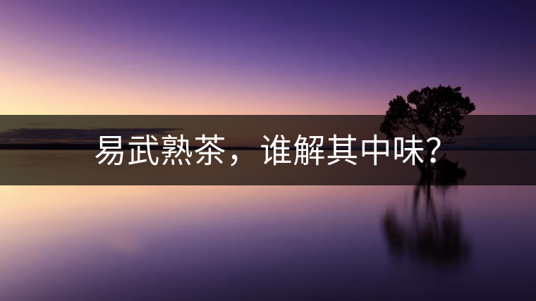 易武熟茶，誰解其中味？