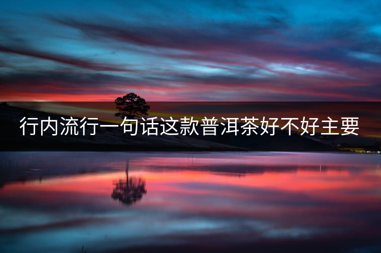 行內(nèi)流行一句話這款普洱茶好不好主要還看尾水，雖然比較片面但是也有一定道理。